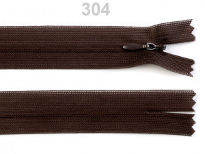 Spirálový zip skrytý šíře 3 mm délka 55 cm dederon