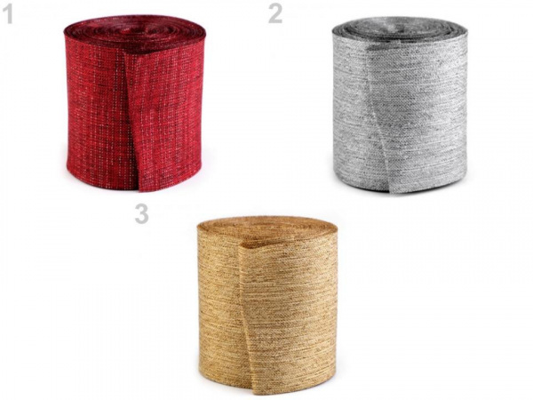 Řezaná stuha s lurexem šíře 60 mm