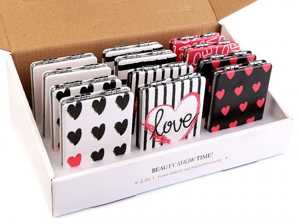 Kosmetické zrcátko srdce