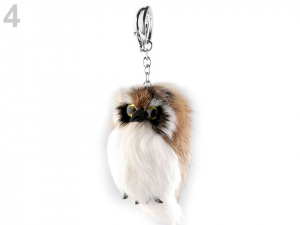 Kožešinový přívěsek na kabelku / klíče sova