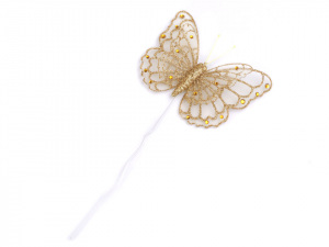 Motýl na drátku s glitry