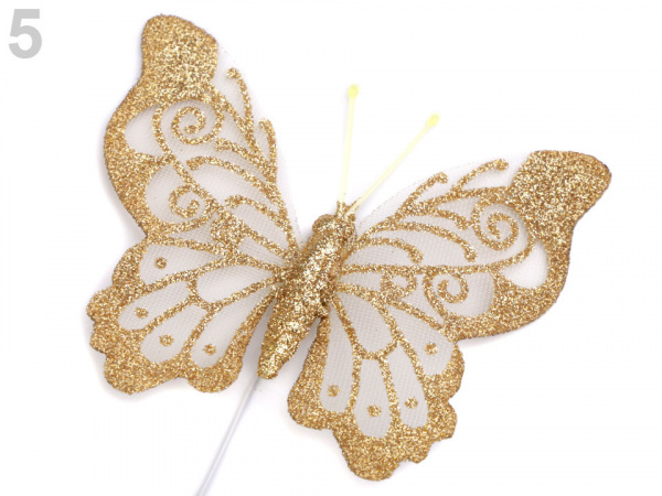 Motýl na drátku s glitry