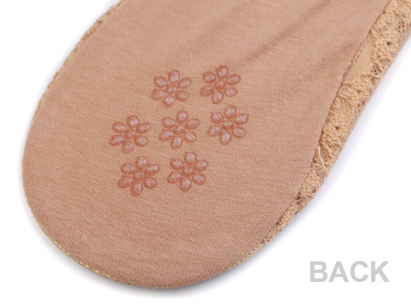 Ponožky do balerín celokrajkové s protiskluzem, bavlněné