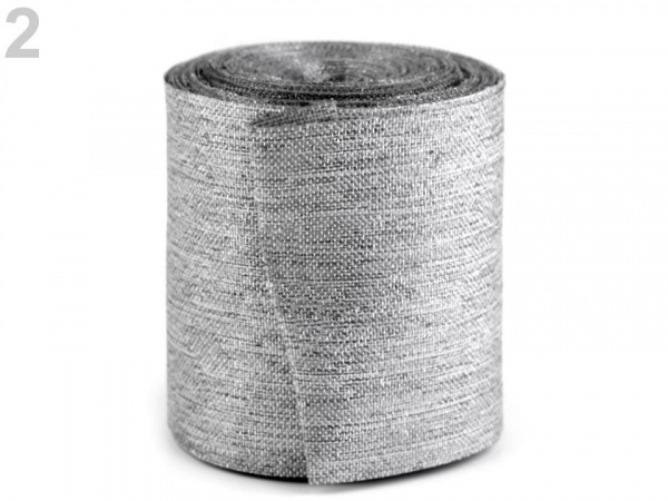 Řezaná stuha s lurexem šíře 60 mm