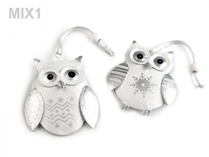 Kovová dekorace sova
