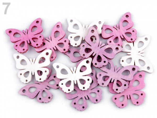 Dřevěný květ, ptáček, motýl větší k nalepení