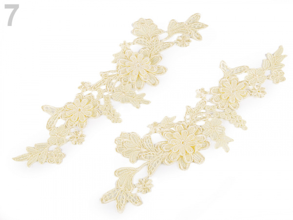 Krajková aplikace / vsadka 3D 10x28 cm