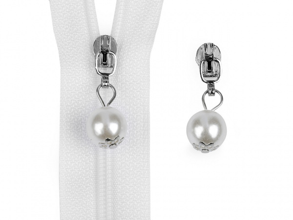 Jezdec ke spirálovým zipům 3 mm s perlou