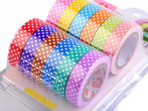 Washi páska šíře 10 mm puntíkovaná