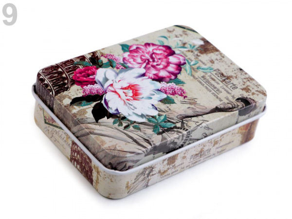 Plechová krabička na šití