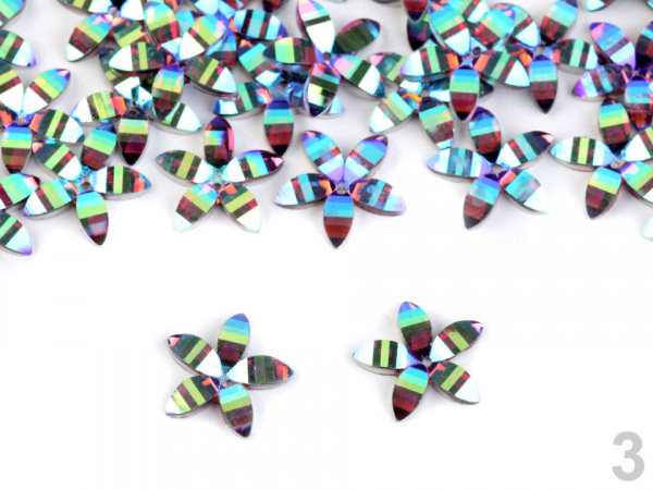 Broušený květ našívací Ø12 mm