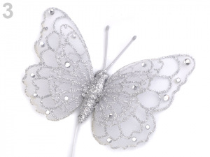 Motýl na drátku s glitry