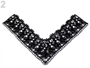 Krajková aplikace / vsadka s perlami