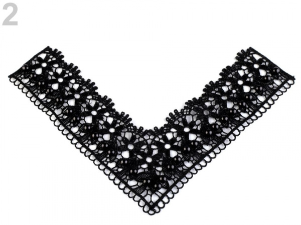 Krajková aplikace / vsadka s perlami