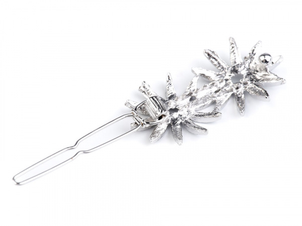 Štrasová sponka do vlasů květy