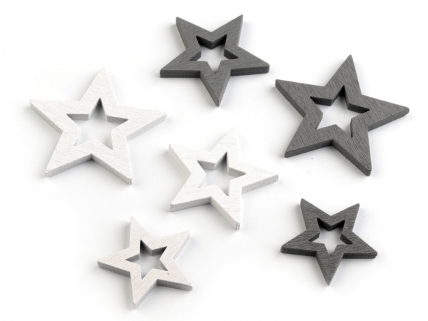 Dřevěné hvězdičky mix velikostí