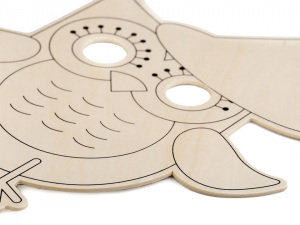 Dřevěná maska / dekorace sova k domalování