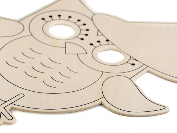 Dřevěná maska / dekorace sova k domalování