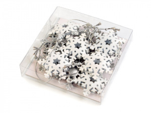 Kovová dekorace vločka s glitry