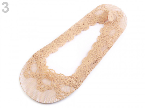 Ponožky do balerín celokrajkové s protiskluzem, bavlněné