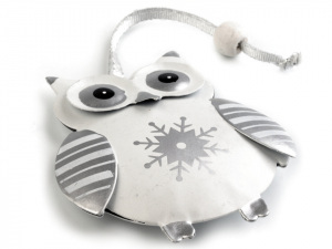 Kovová dekorace sova