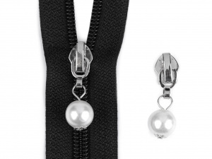 Jezdec ke spirálovým zipům 6 mm s perlou