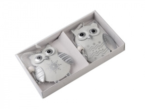 Kovová dekorace sova