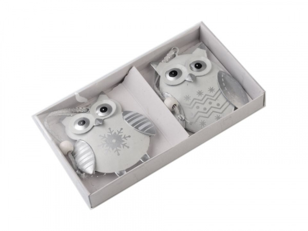 Kovová dekorace sova