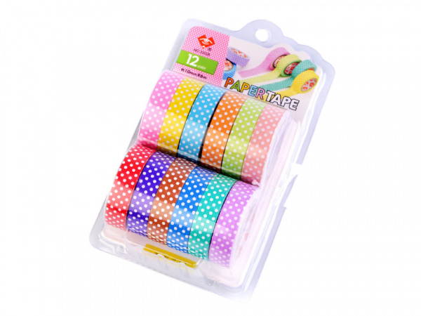 Washi páska šíře 10 mm puntíkovaná