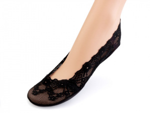 Ponožky do balerín celokrajkové s protiskluzem, bavlněné