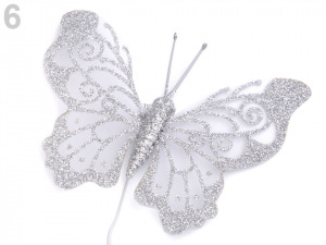 Motýl na drátku s glitry