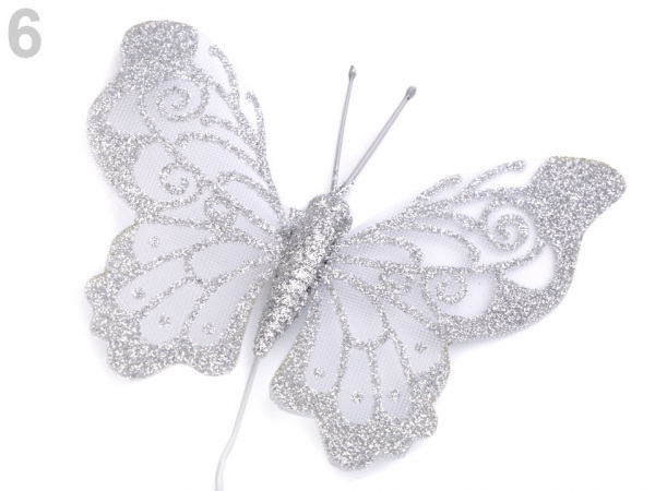 Motýl na drátku s glitry