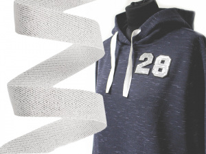 Oděvní stuha / šňůra s lurexem šíře 17 mm