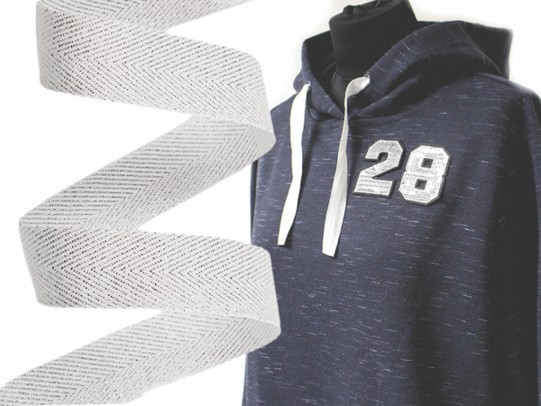 Oděvní stuha / šňůra s lurexem šíře 17 mm