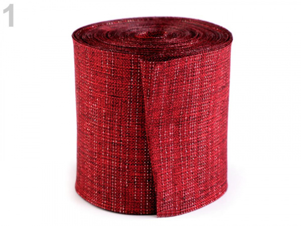 Řezaná stuha s lurexem šíře 60 mm