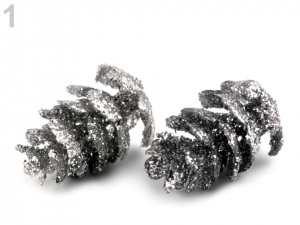 Umělé šišky k aranžování s glitry