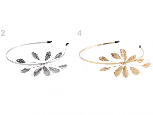 Kovová čelenka do vlasů s listy