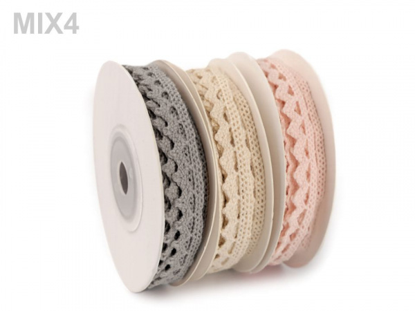 Bavlněná krajka paličkovaná mix šíře 10 mm
