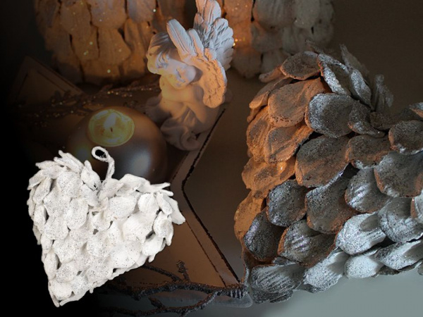 Vánoční dekorace stromeček, srdce