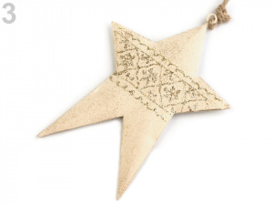 Kovová vánoční dekorace - srdce, stromeček, hvězda