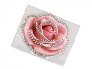 Nažehlovačka růže s kamínky