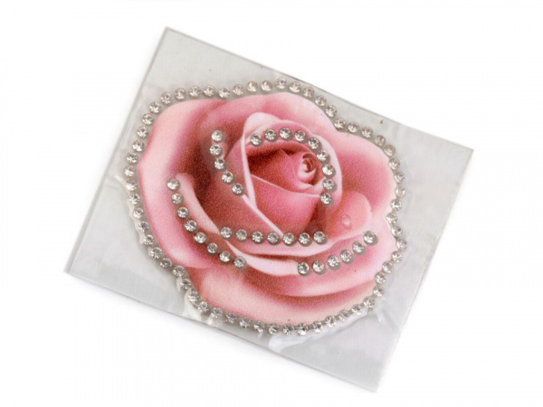 Nažehlovačka růže s kamínky