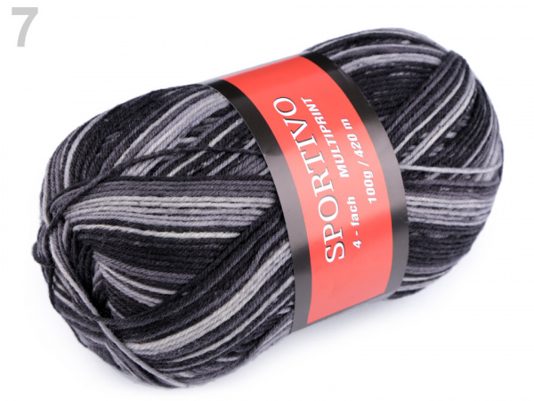 Ponožková pletací příze Sportivo samovzorovací 100 g