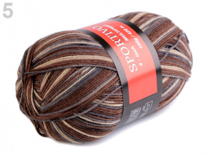 Ponožková pletací příze Sportivo samovzorovací 100 g