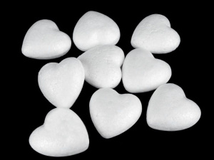 Srdce 3x3,4 cm polystyren