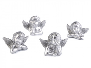 Dekorace anděl metalický