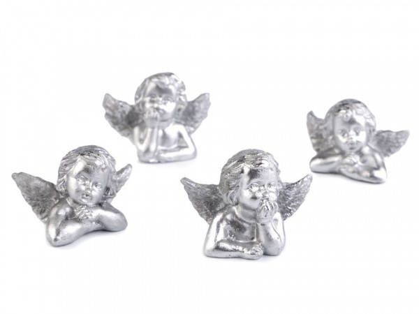 Dekorace anděl metalický