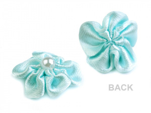 Saténový květ Ø25 mm s perlou