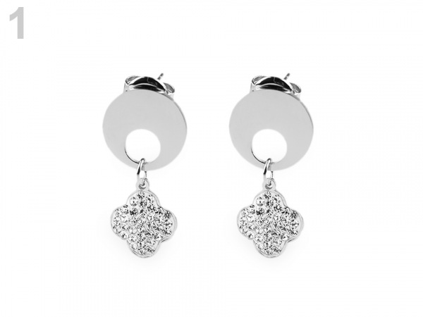 Náušnice z nerezové oceli s broušenými kamínky