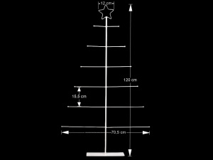 Vánoční stromeček kovový 120 cm k dozdobení